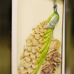 تابلو دیواری پلی استر طاووس طرح برجسته| قاب پلی استری طاووس رنگی برجسته - تصویر 3