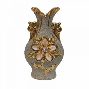 گلدان صدفی سرامیکی طلایی