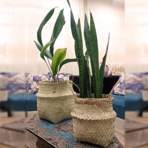 کاور گلدان حصیری خمره ای 40 سانتی متر