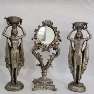 ست آینه و شمعدان سلطنتی طرح مصری