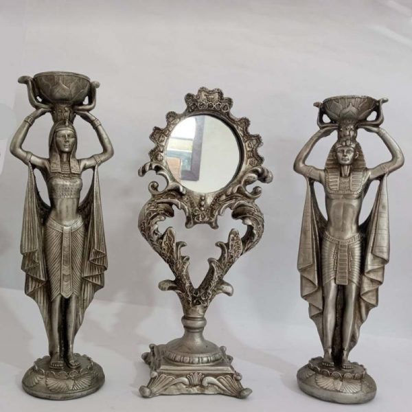 ست آینه و شمعدان سلطنتی طرح مصری