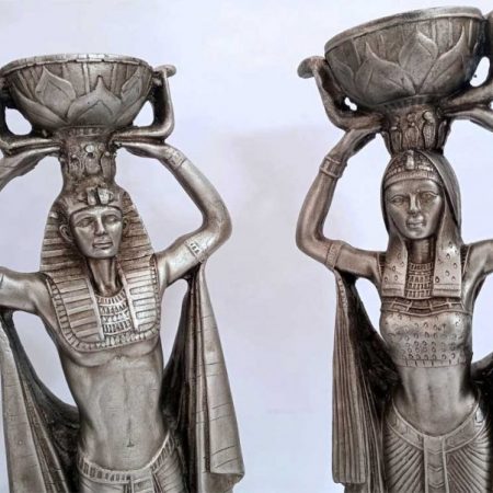ست آینه و شمعدان سلطنتی طرح مصری - تصویر 5