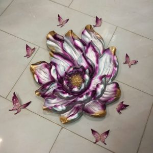 ست گل و پروانه دیوارکوب بزرگ - تصویر 2
